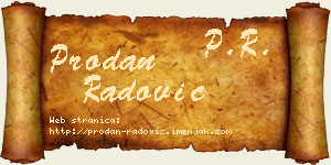 Prodan Radović vizit kartica